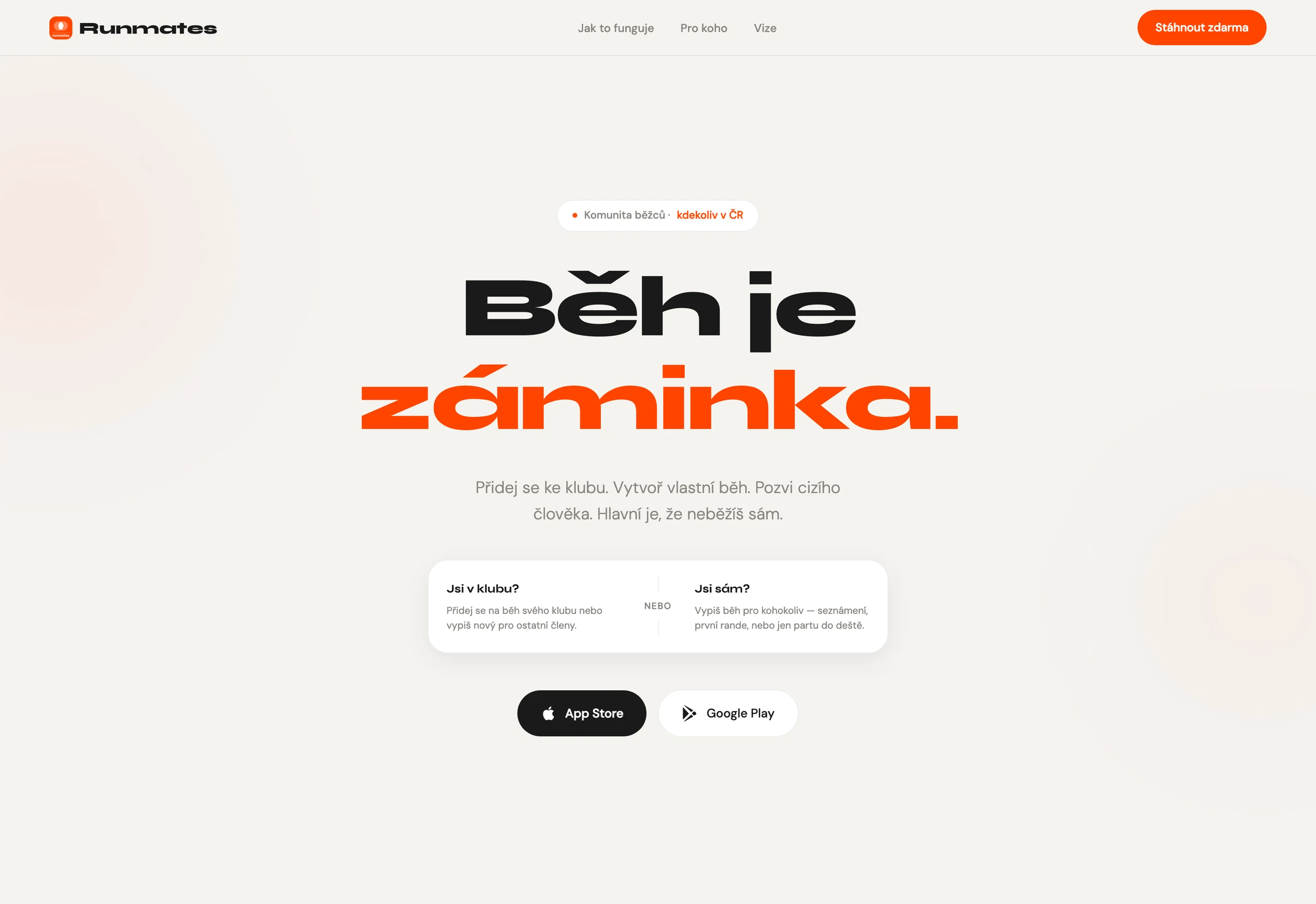 Runmates — ukázka webu, Design → Development